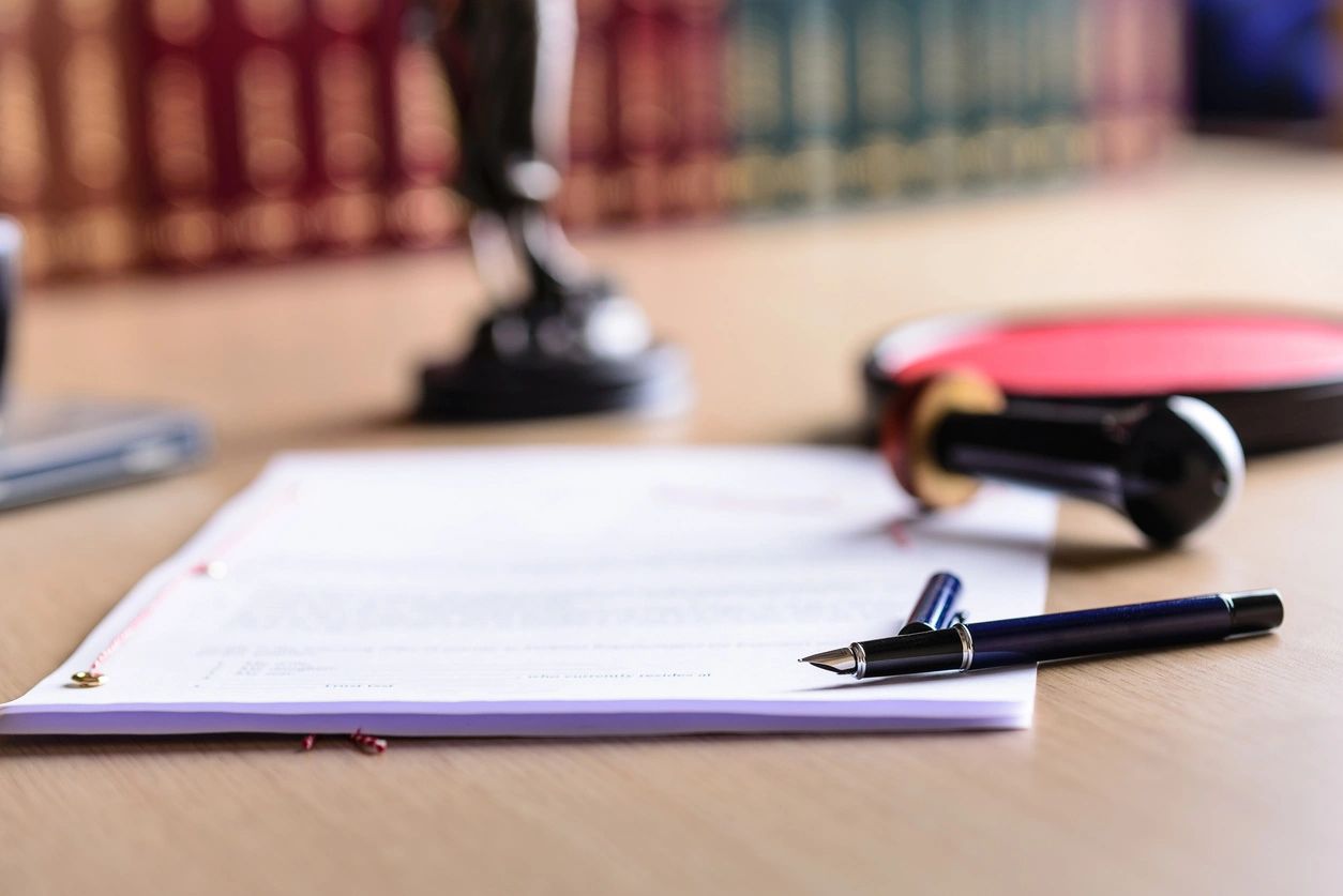 Contract Waiting for a Notary Public Sign on Desk